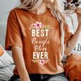 Best Beagle Mom Ever Floral Women's Oversized Comfort T-shirt Yam