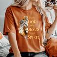 Blessed By God Loved By Jesus Lion Women's Oversized Comfort T-Shirt Yam