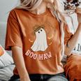 Boohaw Ghost Halloween Cowboy Cowgirl Costume Retro Women's Oversized Comfort T-shirt Yam