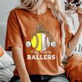 Busy Raising Ballers Baseball Softball Bandana Mom Leopard Women's Oversized Comfort T-shirt Yam