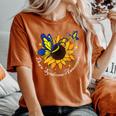 Butterfly Sunflower World Down Syndrome Awareness Day Women's Oversized Comfort T-shirt Yam