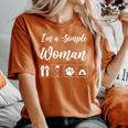 Camping Alcohol Tent Wine Girl Im A Simple Woman Women's Oversized Comfort T-shirt Yam