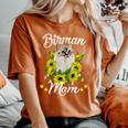 Cat Mom Sunflower Birman Mom Women's Oversized Comfort T-shirt Yam