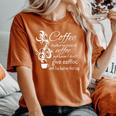 Coffee Spelled Backwards Morning Quote Women's Oversized Comfort T-Shirt Yam