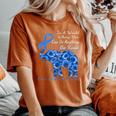 Colon Cancer Awareness Sunflower Elephant Be Kind Women's Oversized Comfort T-shirt Yam