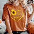 Cute Cat Mom Sunflower Heart Love Cat Lover Women's Oversized Comfort T-shirt Yam