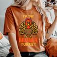 Cute I'm The Mama Turkey Matching Family Thanksgiving Mom Women's Oversized Comfort T-Shirt Yam