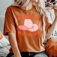 In Dolly We Trust Pink Hat Cowgirl Western 90S Music Women's Oversized Comfort T-shirt Yam