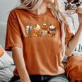 Fall Coffee Halloween Pumpkin Latte Drink Cup Spice Women's Oversized Comfort T-Shirt Yam