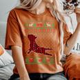 Frenchie Red Plaid Buffalo Ugly Christmas Sweater Women's Oversized Comfort T-Shirt Yam