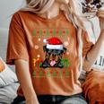 Dog Lovers Rottweiler Santa Hat Ugly Christmas Sweater Women's Oversized Comfort T-Shirt Yam