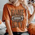 Game Day American Football Leopard Print Sports Women Women's Oversized Comfort T-shirt Yam