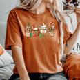 Gingerbread Cookie Christmas Coffee Cups Latte Drink Outfit Women's Oversized Comfort T-Shirt Yam