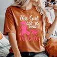 This Girl Got To Ring The Bell Chemo Grad Breast Cancer Women's Oversized Comfort T-Shirt Yam