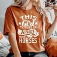 This Girl Runs On Jesus Horses Cowgirl Horse Riding T Women's Oversized Comfort T-shirt Yam