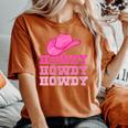 Girls Pink Howdy Cowgirl Western Country Rodeo Women's Oversized Comfort T-shirt Yam