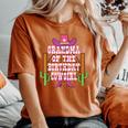 Grandma Of The Birthday Cowgirl Kids Rodeo Party Bday Women's Oversized Comfort T-shirt Yam