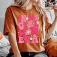 On Back Groovy In My Girl Mom Era Mom Lover Mother's Day Women's Oversized Comfort T-Shirt Yam