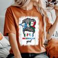 Half Mexican And Guatemalan Mexico Guatemala Flag Girl Women's Oversized Comfort T-Shirt Yam