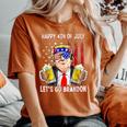 Happy 4Th Of July Lets Go Beer Brandon Trump Beer America Women's Oversized Comfort T-shirt Yam