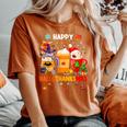 Happy Hallothanksmas Halloween Coffee Latte Thanksgiving Women's Oversized Comfort T-Shirt Yam