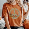Hippie Floral Groovy Peace 70S Flower Vintage Peace Sign Women's Oversized Comfort T-shirt Yam