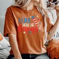 I Like How He Bangs Fireworks 4Th Of July Funny Couple Women Women's Oversized Graphic Print Comfort T-shirt Yam