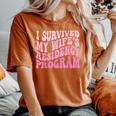 I Survived My Wifes Residency Program Medical Graduation Women's Oversized Graphic Print Comfort T-shirt Yam