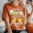 I'm The Bestie Warning Bestie Will Be Drunk Matching Bestie Women's Oversized Comfort T-Shirt Yam