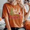 Just A Girl Who Loves Christmas A For Xmas Girls Women's Oversized Comfort T-Shirt Yam