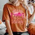 Just A Girl Who Loves Hiking Hiker Mountaineer Women's Oversized Comfort T-Shirt Yam