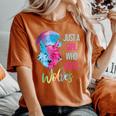 Just A Girl Who Loves Wolves Wild Animal Girls Wolf Women's Oversized Comfort T-Shirt Yam