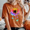 Be Kind Autism Awareness Women Girls Sunflower Puzzle Women's Oversized Comfort T-shirt Yam