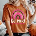 Be Kind Breast Cancer Awareness Leopard Rainbow Kindness Women's Oversized Comfort T-shirt Yam