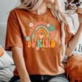 Be Kind Retro Rainbow Peace Sign Love Hippie Flowers 60S 70S Women's Oversized Comfort T-shirt Yam