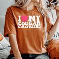 I Love My Cougar Girlfriend Heart Groovy Couples Women's Oversized Comfort T-Shirt Yam