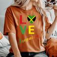 Love Jamaican Flag Blouse For Independence Carnival Festival Women's Oversized Comfort T-shirt Yam