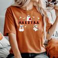 Maestra Halloween Spanish Bilingual Teacher Pumpkins Ghosts Women's Oversized Comfort T-Shirt Yam