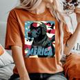 Merica Patriotic Black Labrador 4Th Of July Duck Hunting Women's Oversized Graphic Print Comfort T-shirt Yam