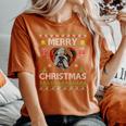 Merry Christmas English Bulldog Dog Ugly Sweater Women's Oversized Comfort T-Shirt Yam