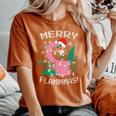 Merry Flaminmas Flamingo Lover Christmas Holiday Season Women's Oversized Comfort T-Shirt Yam