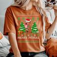 Merry Pitmas Santa Pitbull Dog Xmas Ugly Christmas Sweater Women's Oversized Comfort T-Shirt Yam