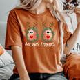 Merry Titmas Reindeer Boobs Naughty Ugly Christmas Sweater Women's Oversized Comfort T-Shirt Yam