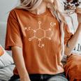 Molecular Structure Of Caffeine Chemistry For Coffee Lovers Women's Oversized Comfort T-Shirt Yam
