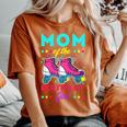 Mom Of The Birthday Girl Roller Skates Bday Skating Theme Women's Oversized Comfort T-Shirt Yam