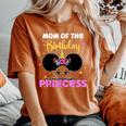 Mom Of The Birthday Princess Melanin Afro Unicorn Cute Women's Oversized Comfort T-Shirt Yam