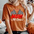 Mom Pit Crew Birthday Party Race Car Lover Racing Family Women's Oversized Comfort T-Shirt Yam
