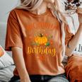 Mommy Of The Birthday Girl Pumpkin Themed Mother Mom Women's Oversized Comfort T-Shirt Yam