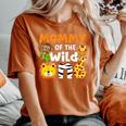 Mommy Of The Wild One Zoo Theme Bday Safari Jungle Animals Women's Oversized Comfort T-Shirt Yam