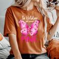 In October We Wear Pink Butterfly Breast Cancer Awareness Women's Oversized Comfort T-Shirt Yam